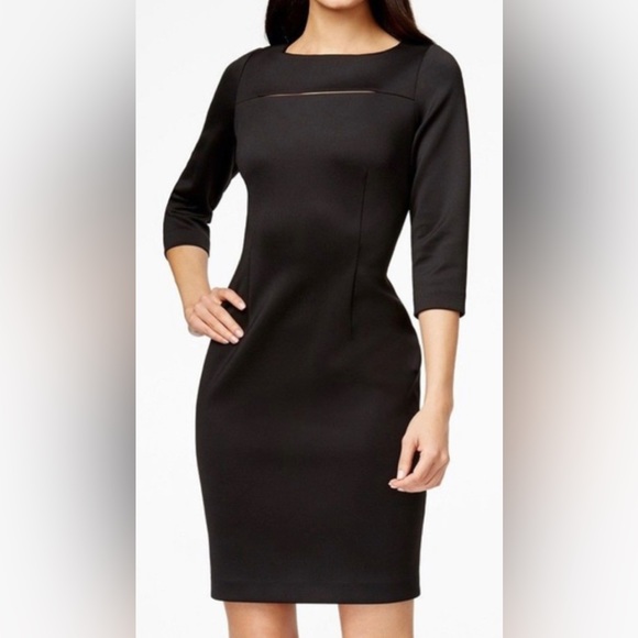 Calvin Klein Dresses & Skirts - Calvin Klein Black Petite Cutout Sheath Dress Size 6 NWT